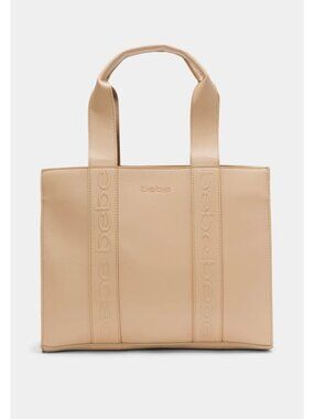 Bebe Large Hana Tote Bag, Beige/Tan, New with Tag